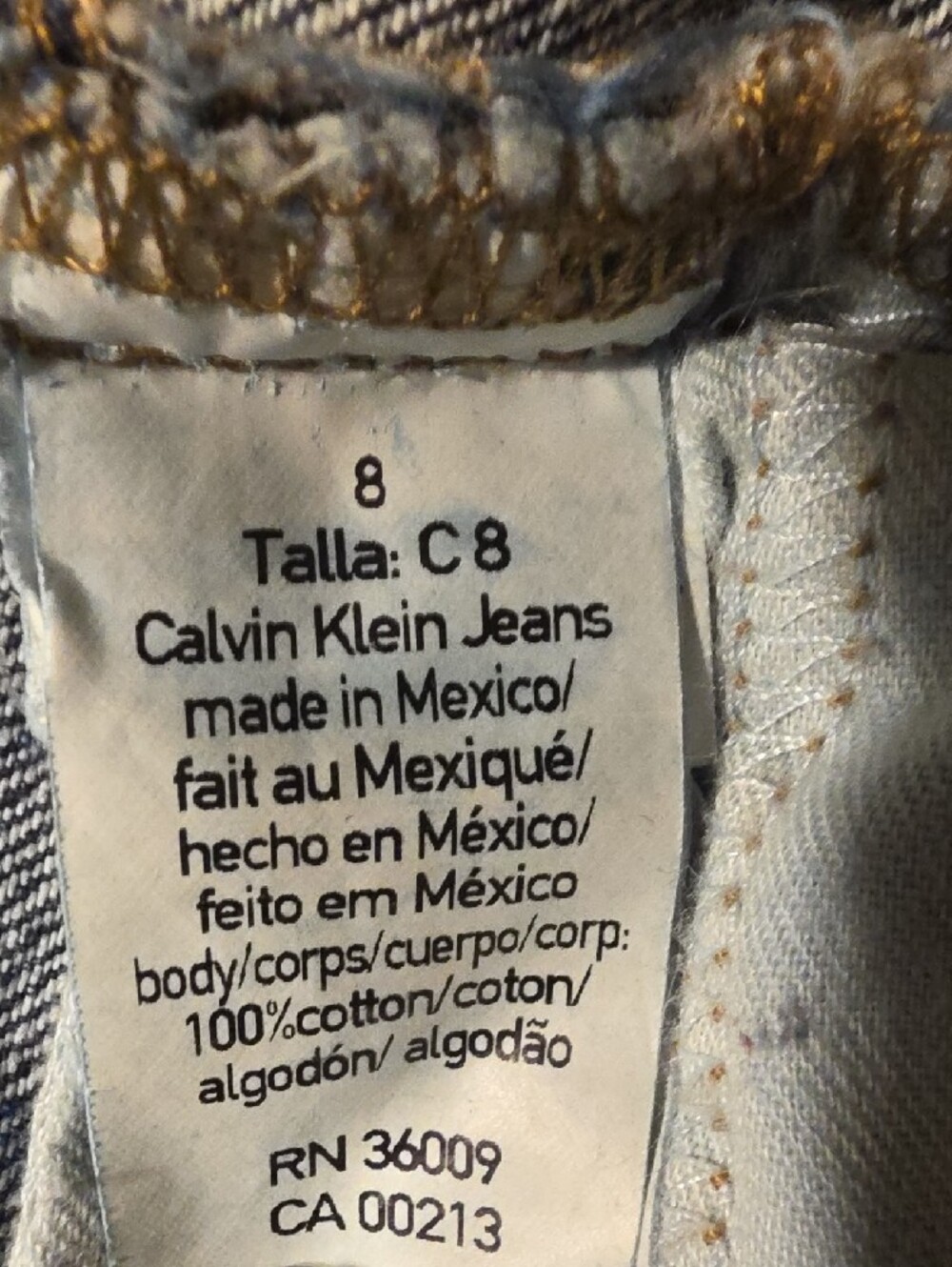 Calvin‎ Klein Blue Denim Cutoff Shorts Classic 5 Pocket Faded Wash Casual - Picture 6 of 7